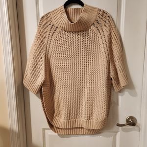 Cable Stitch S/M cream long sweater, tunic